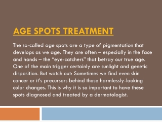 Age Spot Treatments - How to Get Rid of Age Spots