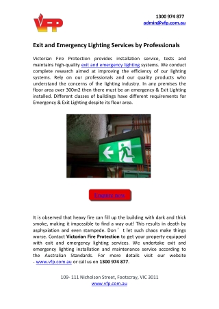 Exit and Emergency Lighting Services by Professionals