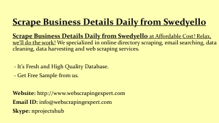 Scrape Business Details Daily from Swedyello
