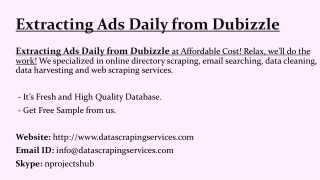 Extracting Ads Daily from Dubizzle