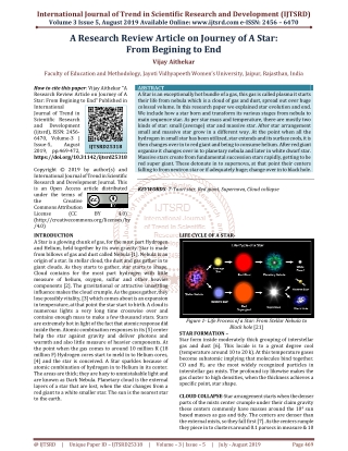 A Research Review Article on Journey of A Star From Begining to End