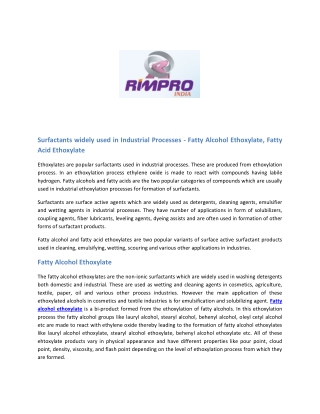 https://www.rimpro-india.com/articles1/surfactants-widely-used-in-industrial-processes-fatty-alcohol-ethoxylate,-fatty-a