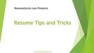 Resume Tips and Tricks