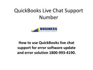 QuickBooks Live Chat Support Number ☎ 1-800-993-4190