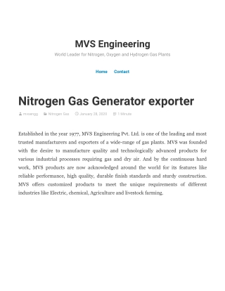 Nitrogen Gas Generator exporter