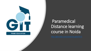 Paramedical Distance learning course in Noida