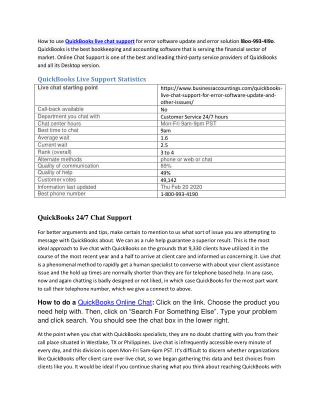 QuickBooks Chat Support Number l8oo-993-4l9o