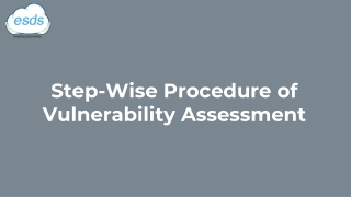 Step-Wise Procedure of Vulnerability Assessment