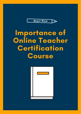 Importance of Online Teacher Certification Course