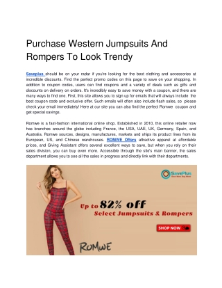 Up to 82% off Select Jumpsuits & Rompers