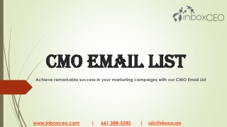 Achieve remarkable success in your marketing campaigns with our CMO Email List