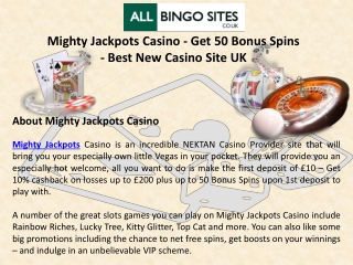 Mighty Jackpots Casino - Get 50 Bonus Spins - Best New Casino Site UK