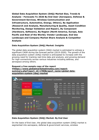 Global Data Acquisition System (DAQ) Market Size, Trends & Analysis - Forecasts To 2026