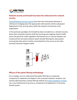 How packet filtering becomes the core activity of the firewall execution