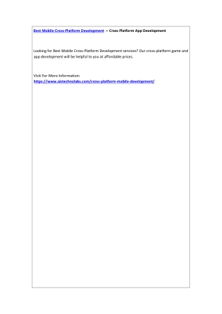 Best Mobile Cross-Platform Development – Cross Platform App Development