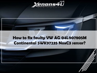 How to fix faulty NOX sensor VW AG 04L907805M Continental 5Wk97235