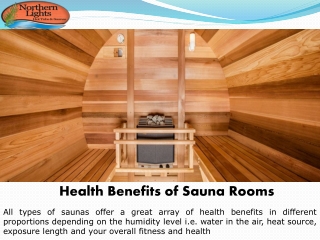 Health Benefits of Sauna Rooms