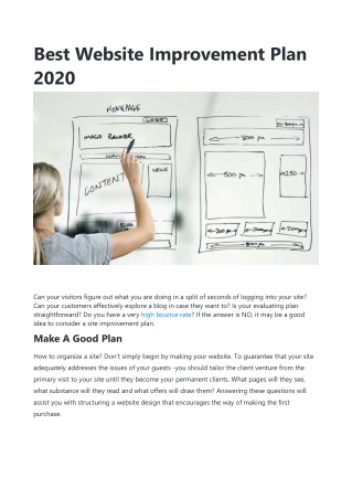 Best Website Improvement Plan 2020