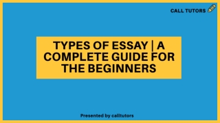Types Of Essay | A Complete Guide For The Beginners