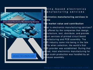 Why Choose China-based electronics manufacturing services?