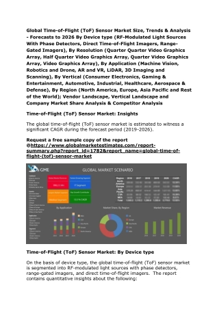Global Time-of-Flight (ToF) Sensor Market Size, Trends & Analysis - Forecasts to 2026