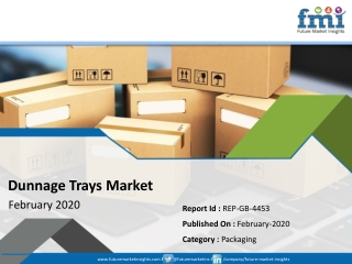 Dunnage Trays Market Poised to Expand at ~4.3% CAGR During 2019 - 2029