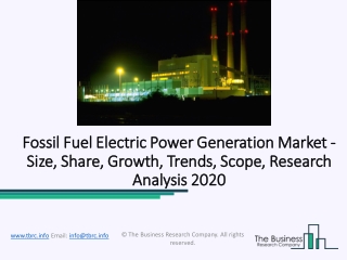 Fossil Fuel Electric Power Generation Market Industry Trends And Key Insights By 2023