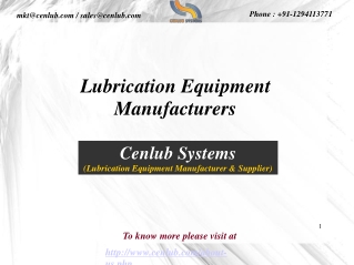 Lubrication Equipment Manufacturers
