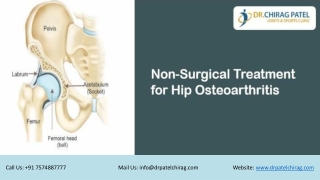 Non Surgical Treatment for Hip Osteoarthritis | Dr Chirag Patel