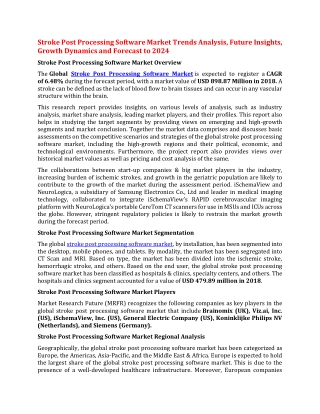 Stroke Post Processing Software Market Trends Analysis, Future Insights, Growth Dynamics and Forecast to 2024