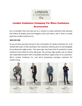 London Cashmere Company For Mens Cashmere Accessories