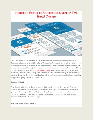 Important Points to Remember During HTML Email Design