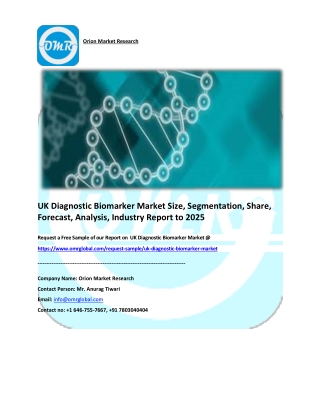 UK Diagnostic Biomarker Market Size, Share, Trends & Forecast 2019-2025