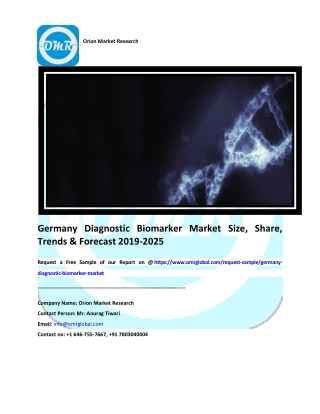 Germany Diagnostic Biomarker Market Size, Share, Trends & Forecast 2019-2025
