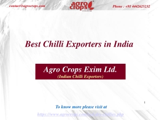 Best Chilli Exporters In India