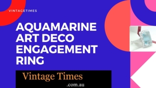 Aquamarine Art Deco Engagement Ring For Sale - VintageTimes