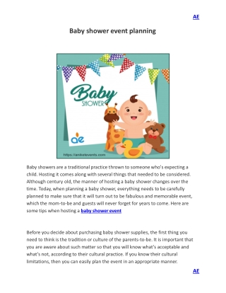 Baby shower event planning