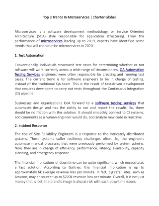 Top 3 Trends In Microservices | Charter Global