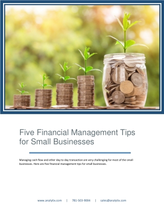 Five Financial Management Tips for Small Businesses