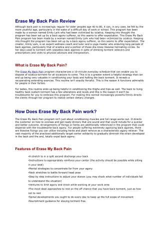 Erase My Back Pain Review [2019 UPDATED] – Eliminate Your Back Pain!!!