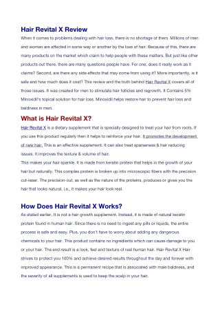 Hair Revital X Updated Review-Is it Worth it? Shocking Secret Exposed!