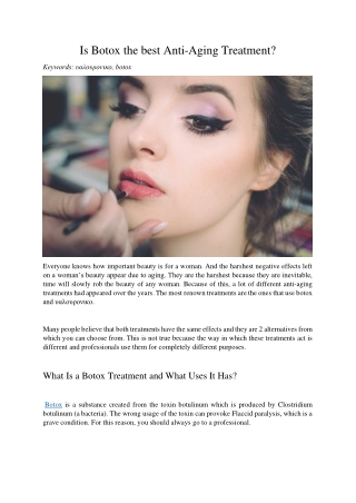 Is Botox the best Anti-Aging Treatment?