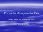 Prehospital Management of Pain