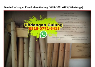 Desain Undangan Pernikahan Gulung 0818·0771·6413[wa]