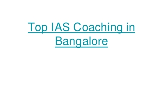 Top IAS Coaching in Bangalore