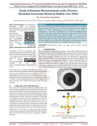 Study of Rotation Measurements with a Passive Resonant Gyroscope Based on Hollow Core Fiber