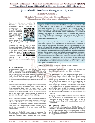 Janaushadhi Database Management System