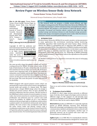 Review Paper on Wireless Sensor Body Area Network