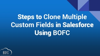 Clone Multiple Custom Fields in Salesforce Using BOFC