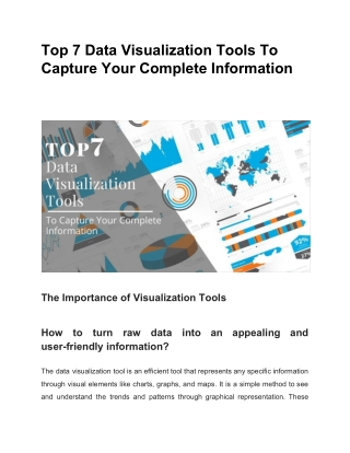 Top 7 Data Visualization Tools To Capture Your Complete Information